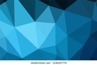 Dark BLUE vector abstract mosaic pattern. A completely new color illustration in a polygonal style. Template for cell phone's backgrounds.