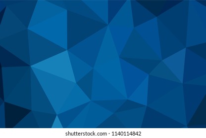 Dark BLUE vector abstract mosaic pattern. Colorful illustration in abstract style with triangles. A new texture for your web site.