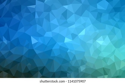 Dark BLUE vector abstract mosaic backdrop. Geometric illustration in Origami style with gradient.  Triangular pattern for your design.