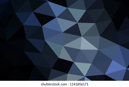 Dark BLUE vector abstract mosaic abstract mosaic. Shining illustration, which consist of triangles. A completely new template for your business design.
