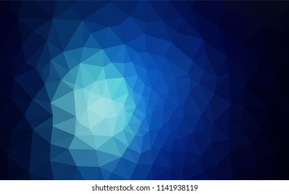 Dark BLUE vector abstract mosaic backdrop. Creative geometric illustration in Origami style with gradient. A completely new design for your leaflet.