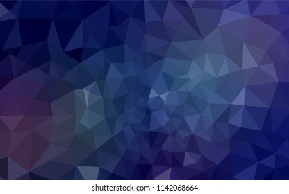 Dark BLUE vector abstract mosaic backdrop. Triangular geometric sample with gradient.  Textured pattern for your backgrounds.