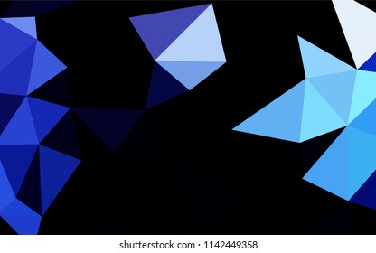 Dark BLUE vector abstract mosaic pattern. A vague abstract illustration with gradient. The polygonal design can be used for your web site.