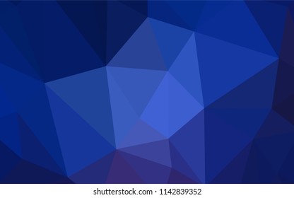 Dark BLUE vector abstract mosaic background. Shining polygonal illustration, which consist of triangles. A completely new design for your leaflet.