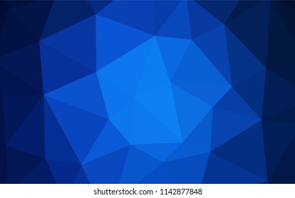 Dark BLUE vector abstract mosaic backdrop. Geometric illustration in Origami style with gradient.  Textured pattern for your backgrounds.
