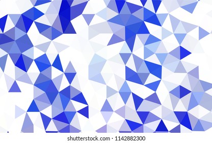 Dark BLUE vector abstract mosaic pattern. Shining polygonal illustration, which consist of triangles. Polygonal design for your web site.