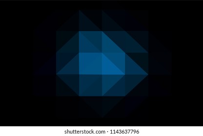Dark BLUE vector abstract mosaic pattern. Geometric illustration in Origami style with gradient.  Textured pattern for your backgrounds.