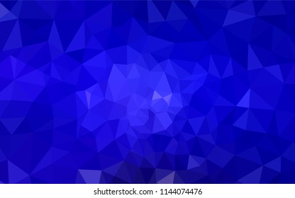 Dark BLUE vector abstract mosaic pattern. Elegant bright polygonal illustration with gradient. Triangular pattern for your design.