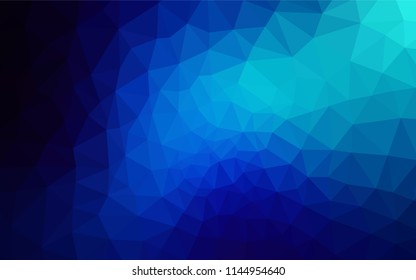 Dark BLUE vector abstract mosaic pattern. Colorful illustration in abstract style with triangles. A new texture for your web site.