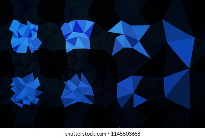 Dark BLUE vector abstract mosaic background. Creative illustration in halftone style with gradient. The best triangular design for your business.