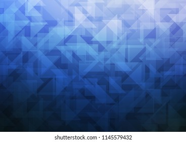Dark BLUE vector abstract mosaic background. Geometric illustration in Origami style with gradient.  A new texture for your design.