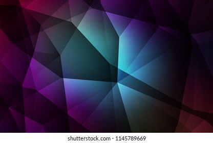 Dark BLUE vector abstract mosaic backdrop. A completely new color illustration in a polygonal style. Triangular pattern for your design.