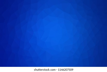 Dark BLUE vector abstract mosaic background. Geometric illustration in Origami style with gradient.  Completely new template for your banner.