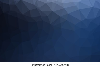 Dark BLUE vector abstract mosaic pattern. Shining illustration, which consist of triangles. A completely new template for your business design.