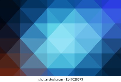 Dark BLUE vector abstract mosaic pattern. Colorful illustration in polygonal style with gradient. Textured pattern can be used as a background.