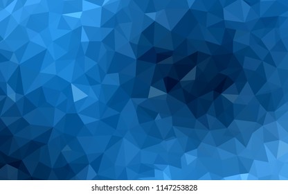 Dark BLUE vector abstract mosaic backdrop. Glitter abstract illustration with an elegant triangles. Pattern for a brand book's backdrop.