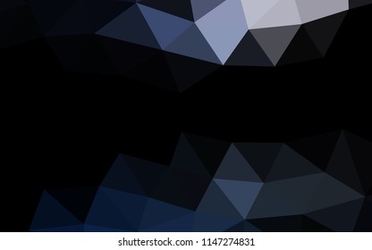 Dark BLUE vector abstract mosaic abstract mosaic. An elegant bright illustration with gradient. Triangular pattern for your business design.