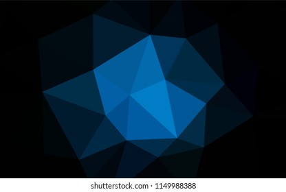 Dark BLUE vector abstract mosaic background. Creative geometric illustration in Origami style with gradient. Template for cell phone's backgrounds.