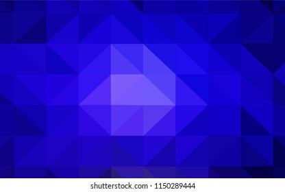 Dark BLUE vector abstract mosaic background. Geometric illustration in Origami style with gradient.  Pattern for a brand book's backdrop.