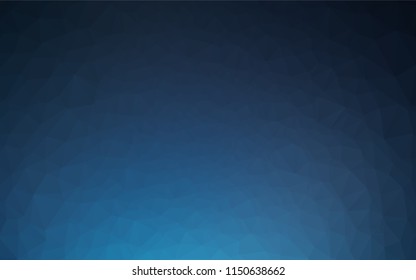 Dark BLUE vector abstract mosaic backdrop. An elegant bright illustration with gradient. The best triangular design for your business.