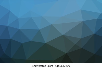 Dark BLUE vector abstract mosaic background. Colorful illustration in abstract style with gradient. Triangular pattern for your business design.