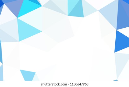 Dark BLUE vector abstract mosaic backdrop. Geometric illustration in Origami style with gradient.  New template for your brand book.