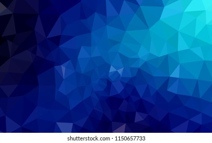 Dark BLUE vector abstract mosaic background. A completely new color illustration in a polygonal style. A new texture for your web site.