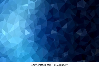 Dark BLUE vector abstract mosaic pattern. Colorful abstract illustration with triangles. Brand new style for your business design.
