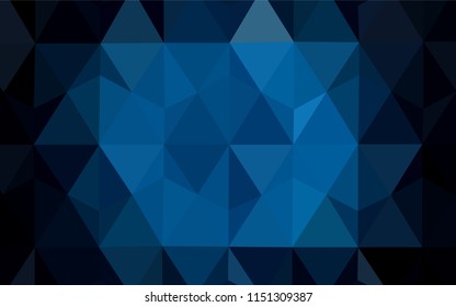 Dark BLUE vector abstract mosaic pattern. Colorful abstract illustration with triangles. Brand new style for your business design.