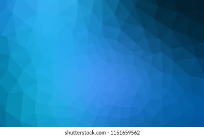 Dark BLUE vector abstract mosaic pattern. Geometric illustration in Origami style with gradient.  Textured pattern for your backgrounds.