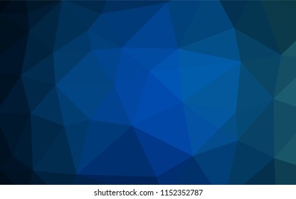 Dark BLUE vector abstract mosaic backdrop. Shining colored illustration in a Brand new style. Triangular pattern for your business design.