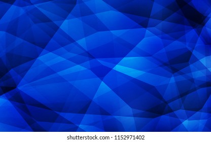 Dark BLUE vector abstract mosaic pattern. Colorful illustration in polygonal style with gradient. A completely new design for your leaflet.