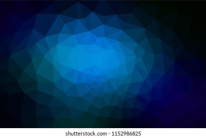 Dark BLUE vector abstract mosaic backdrop. Colorful illustration in polygonal style with gradient. Triangular pattern for your design.