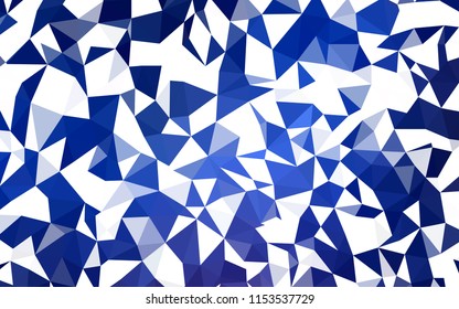 Dark BLUE vector abstract mosaic backdrop. A sample with polygonal shapes. Brand new style for your business design.
