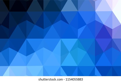 Dark BLUE vector abstract mosaic backdrop. Triangular geometric sample with gradient.  A completely new design for your leaflet.