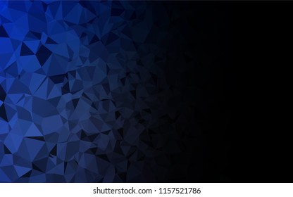 Dark BLUE vector abstract mosaic backdrop. Creative geometric illustration in Origami style with gradient. Triangular pattern for your business design.