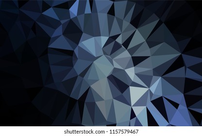 Dark BLUE vector abstract mosaic pattern. Triangular geometric sample with gradient.  The template can be used as a background for cell phones.