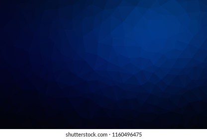 Dark BLUE vector abstract mosaic background. Colorful illustration in abstract style with triangles. Template for cell phone's backgrounds.