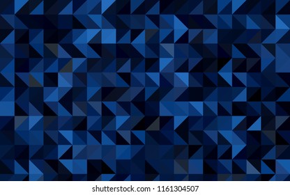 Dark BLUE vector abstract mosaic template. Shining illustration, which consist of triangles. The textured pattern can be used for background.