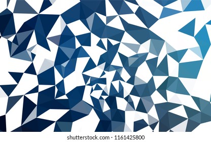 Dark BLUE vector abstract mosaic pattern. Colorful illustration in abstract style with triangles. Triangular pattern for your design.