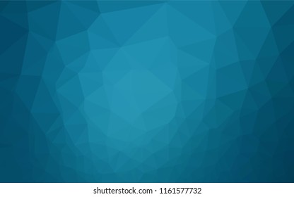 Dark BLUE vector abstract mosaic backdrop. Geometric illustration in Origami style with gradient.  A completely new template for your business design.