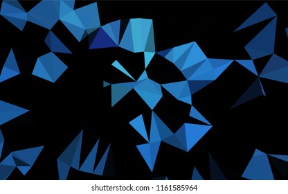 Dark BLUE vector abstract mosaic background. Colorful illustration in abstract style with gradient. The elegant pattern can be used as part of a brand book.
