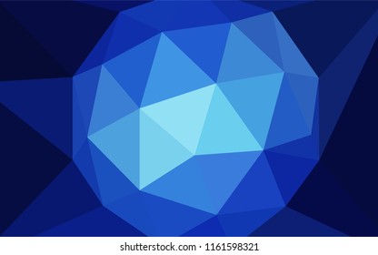 Dark BLUE vector abstract mosaic pattern. Glitter abstract illustration with an elegant triangles. A completely new design for your leaflet.