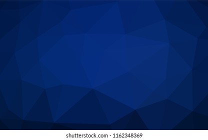 Dark BLUE vector abstract mosaic backdrop. Shining illustration, which consist of triangles. The best triangular design for your business.