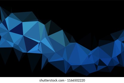 Dark BLUE vector abstract mosaic pattern. Triangular geometric sample with gradient.  Triangular pattern for your business design.