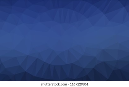 Dark BLUE vector abstract mosaic backdrop. Triangular geometric sample with gradient.  A completely new template for your business design.