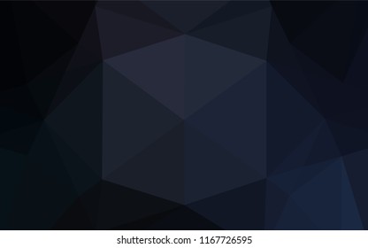 Dark BLUE vector abstract mosaic backdrop. Colorful illustration in abstract style with gradient. The best triangular design for your business.