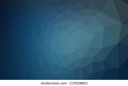 Dark BLUE vector abstract mosaic backdrop. Glitter abstract illustration with an elegant design. Triangular pattern for your business design.