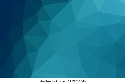 Dark BLUE vector abstract mosaic backdrop. Triangular geometric sample with gradient.  Triangular pattern for your business design.