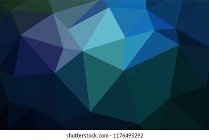 Dark BLUE vector abstract mosaic pattern. Elegant bright polygonal illustration with gradient. Pattern for a brand book's backdrop.